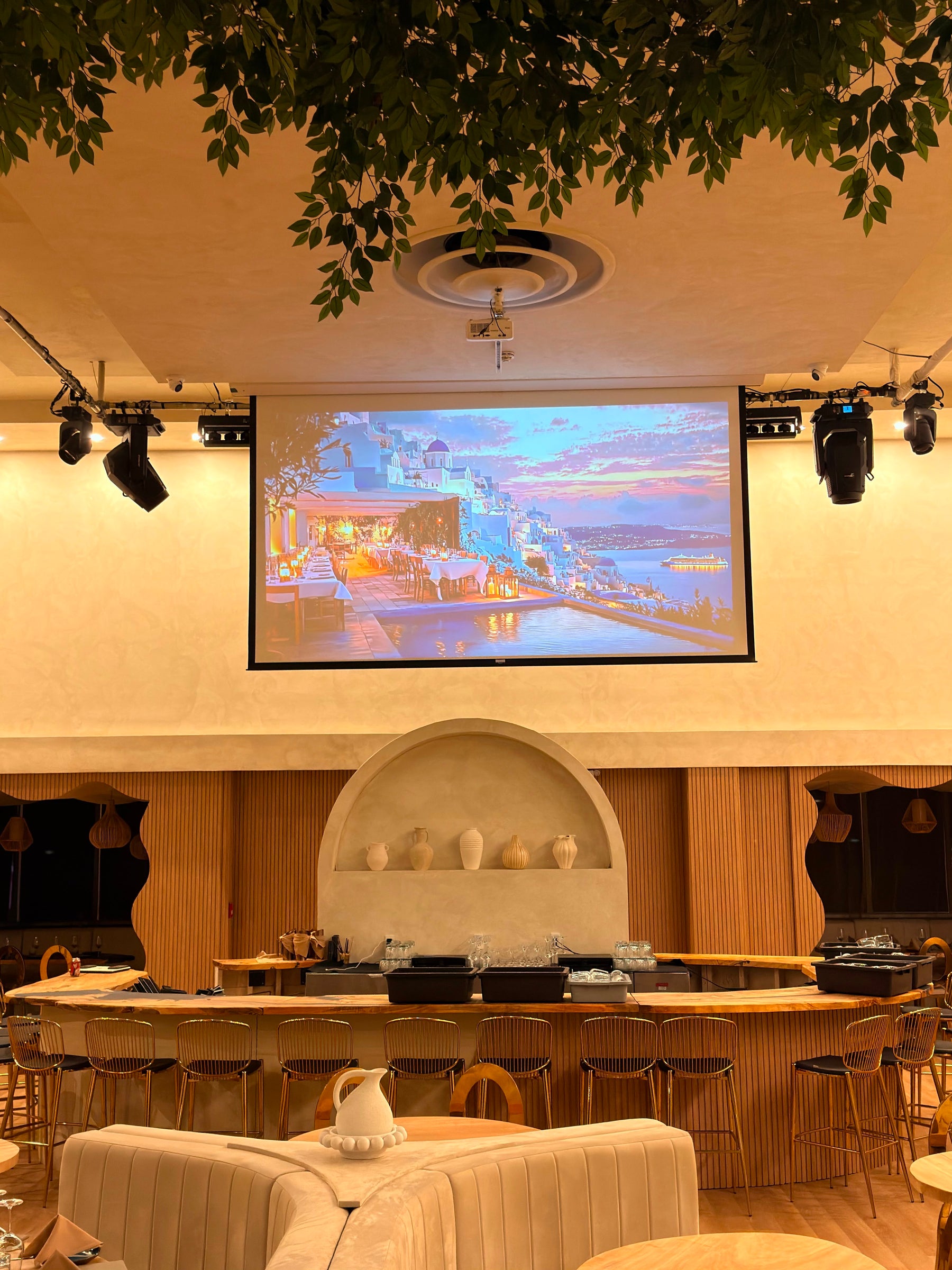 The room set for a corporate day